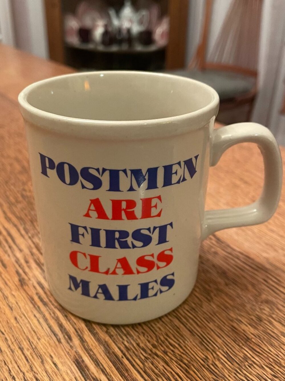 Vintage Postmen Are First Class Males Coffee Cup Mug made in Japan 11 ounces